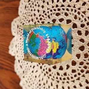 Girl Scouting: A World of Friendship Acrylic Lucite Globe Paper Weight